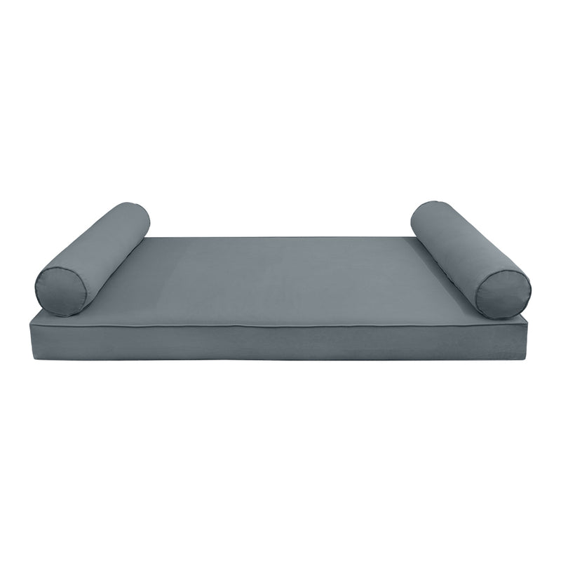 STYLE V5 - Velvet Indoor Daybed Mattress Bolster Cushion Pillow Complete Set