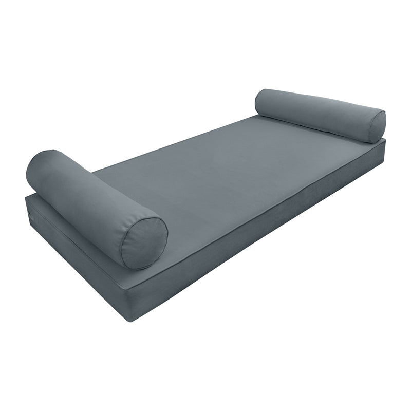 STYLE V5 - Velvet Indoor Daybed Mattress Bolster Cushion Pillow Complete Set
