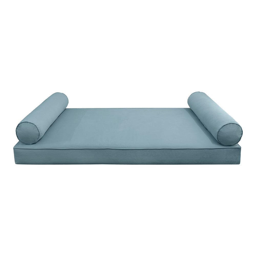 STYLE V5 - Velvet Indoor Daybed Mattress Bolster Cushion Pillow Complete Set