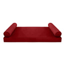 STYLE V5 - Velvet Indoor Daybed Mattress Bolster Pillow |COVERS ONLY|