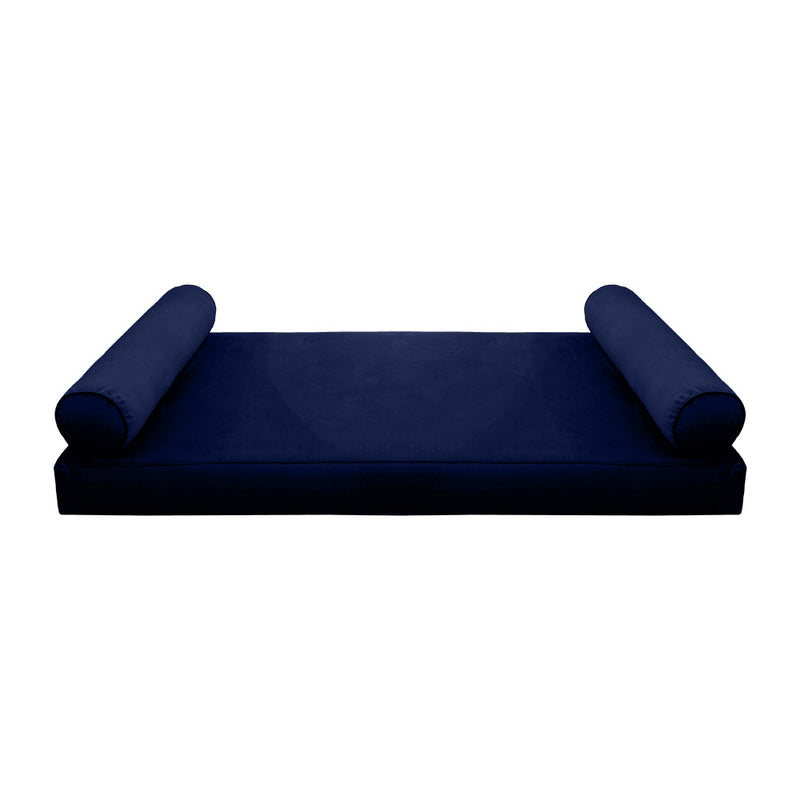 STYLE V5 - Velvet Indoor Daybed Mattress Bolster Cushion Pillow Complete Set