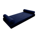 STYLE V5 - Velvet Indoor Daybed Mattress Bolster Cushion Pillow Complete Set