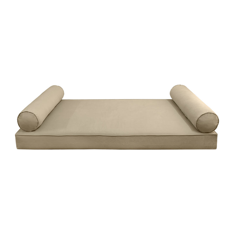 STYLE V5 - Velvet Indoor Daybed Mattress Bolster Cushion Pillow Complete Set
