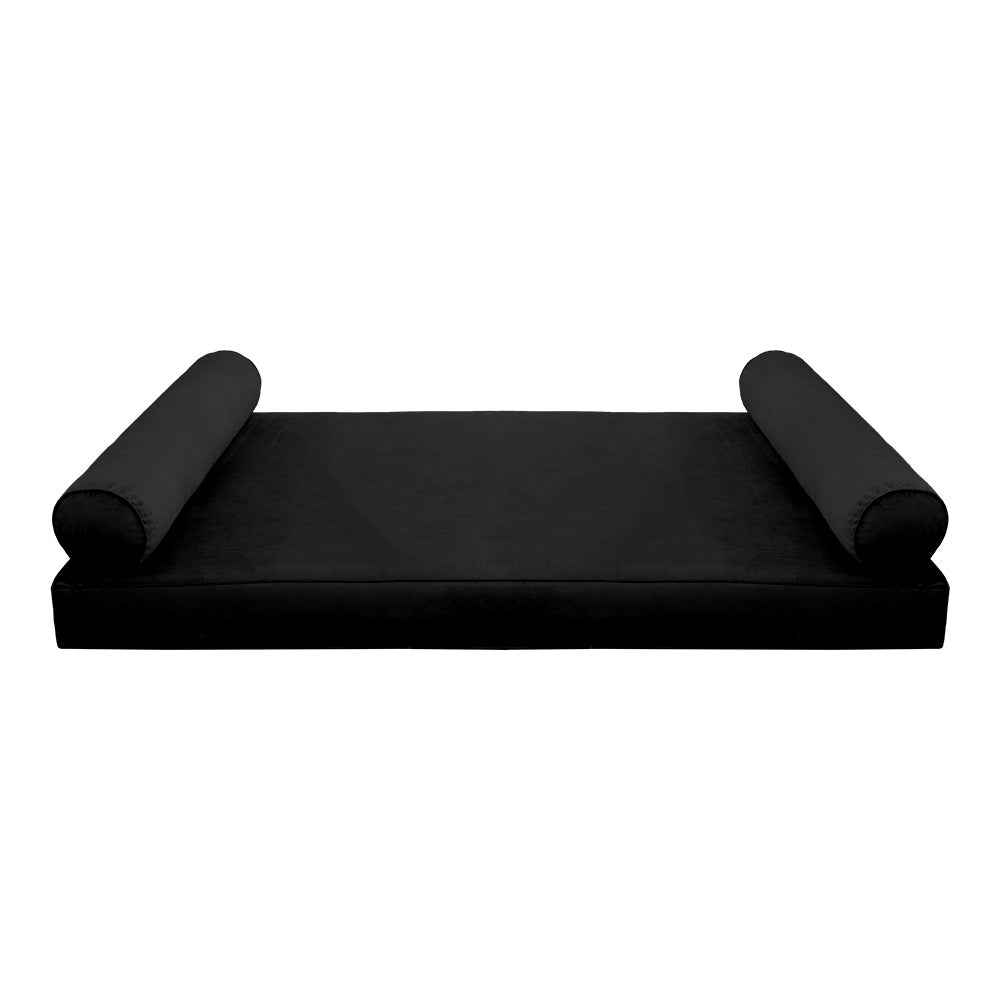 STYLE V5 - Velvet Indoor Daybed Mattress Bolster Cushion Pillow Complete Set