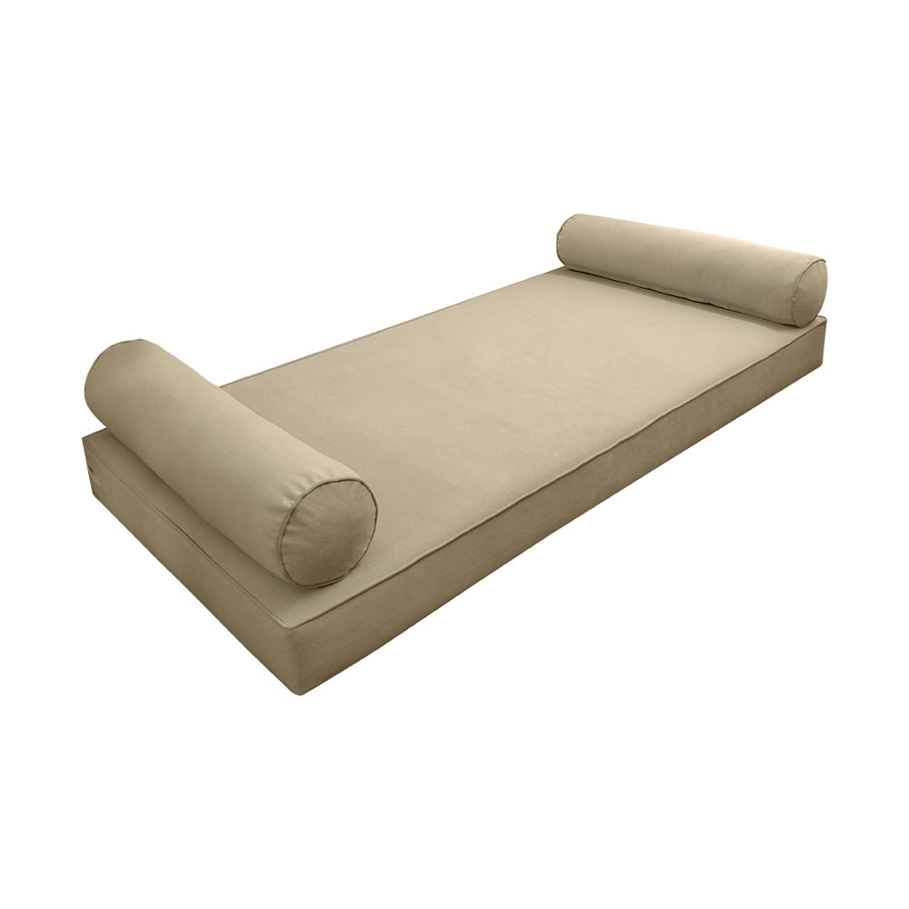 STYLE V5 - Velvet Indoor Daybed Mattress Bolster Cushion Pillow Complete Set