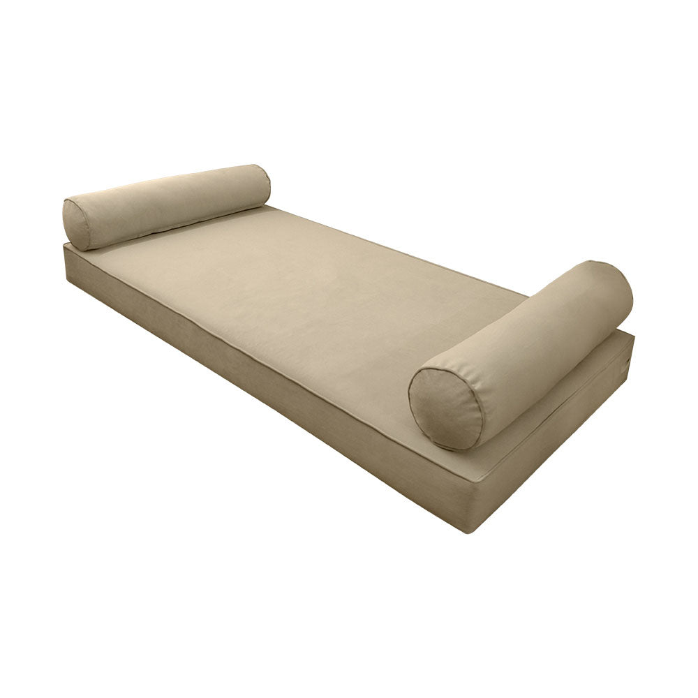 STYLE V5 - Velvet Indoor Daybed Mattress Bolster Pillow |COVERS ONLY|