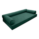 STYLE V6 - Velvet Indoor Daybed Mattress Bolster Cushion Pillow Complete Set