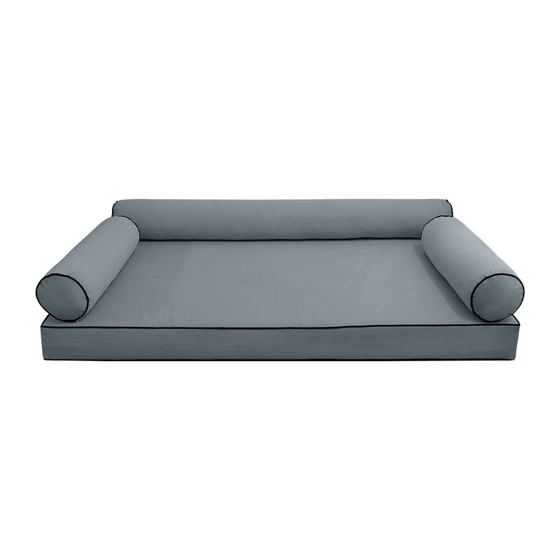 STYLE V6 - Velvet Indoor Daybed Mattress Bolster Cushion Pillow Complete Set