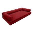 STYLE V6 - Velvet Indoor Daybed Mattress Bolster Cushion Pillow Complete Set