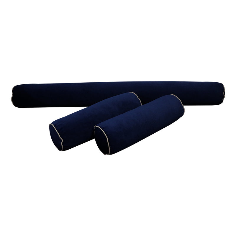 STYLE V6 - Velvet Indoor Daybed Mattress Bolster Cushion Pillow Complete Set