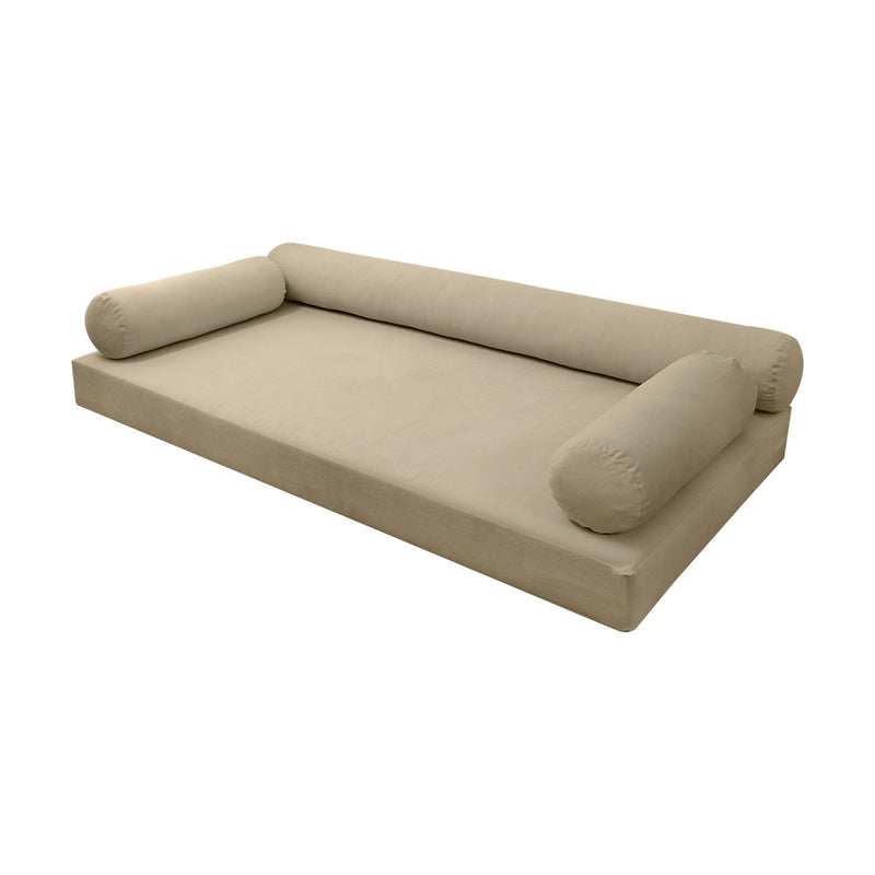 STYLE V6 - Velvet Indoor Daybed Mattress Bolster Pillow |COVERS ONLY|