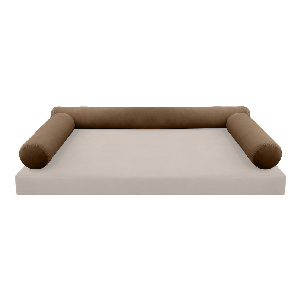 STYLE V6 - Velvet Indoor Daybed Bolster Pillow Cushion |COVERS ONLY|