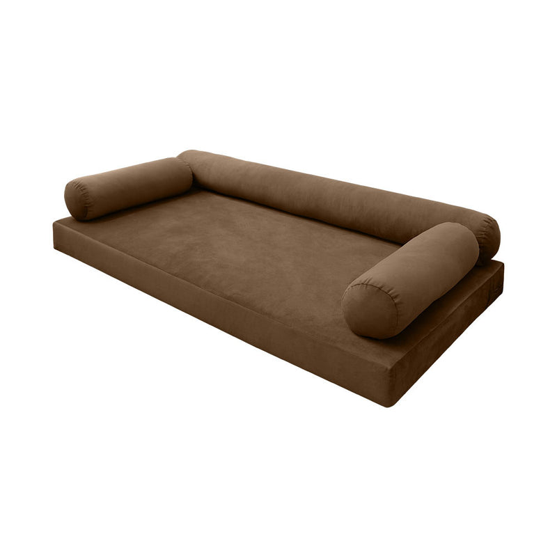 STYLE V6 - Velvet Indoor Daybed Mattress Bolster Pillow |COVERS ONLY|