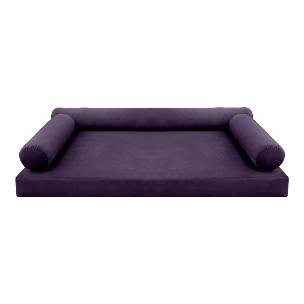 STYLE V6 - Velvet Indoor Daybed Mattress Bolster Pillow |COVERS ONLY|