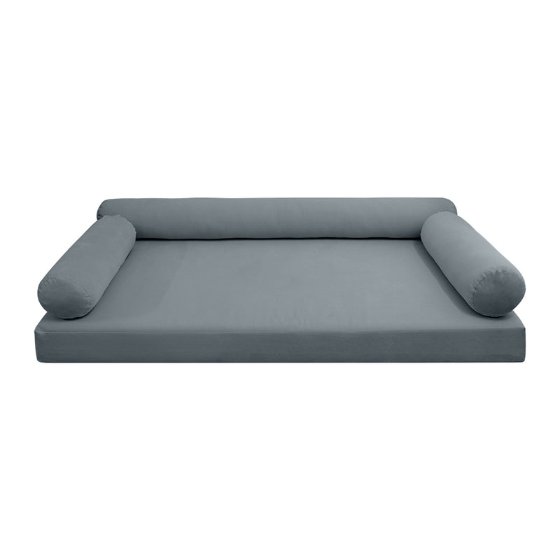 STYLE V6 - Velvet Indoor Daybed Mattress Bolster Pillow |COVERS ONLY|