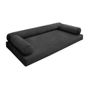 STYLE V6 - Velvet Indoor Daybed Mattress Bolster Cushion Pillow Complete Set