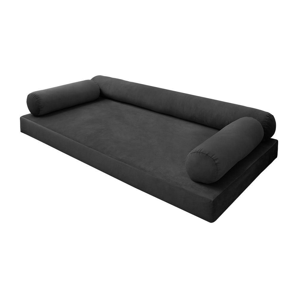 STYLE V6 - Velvet Indoor Daybed Mattress Bolster Pillow |COVERS ONLY|