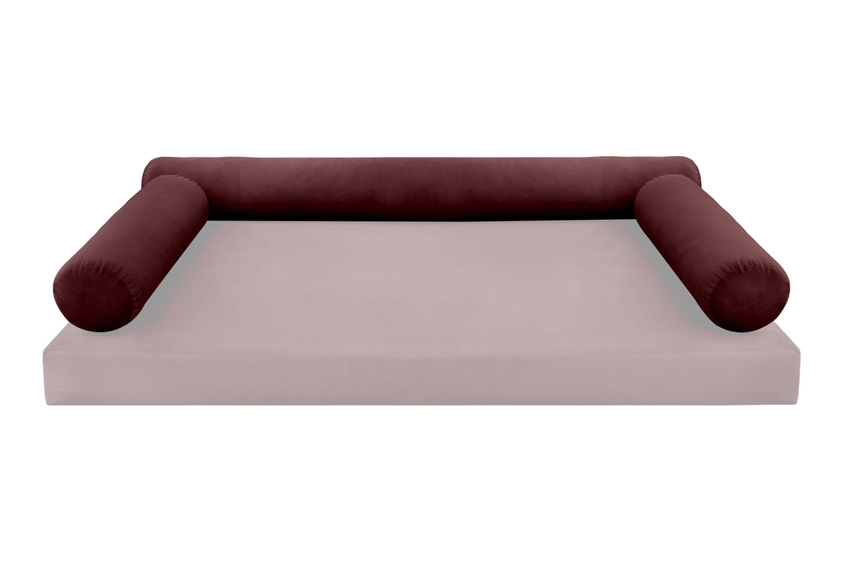 STYLE V6 - Velvet Indoor Daybed Bolster Pillow Cushion |COVERS ONLY|