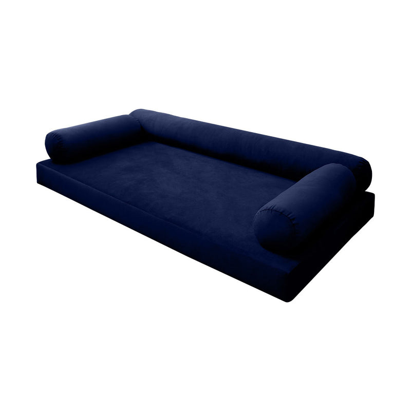 STYLE V6 - Velvet Indoor Daybed Mattress Bolster Pillow |COVERS ONLY|