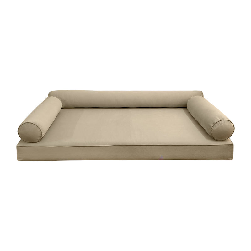 STYLE V6 - Velvet Indoor Daybed Mattress Bolster Pillow |COVERS ONLY|