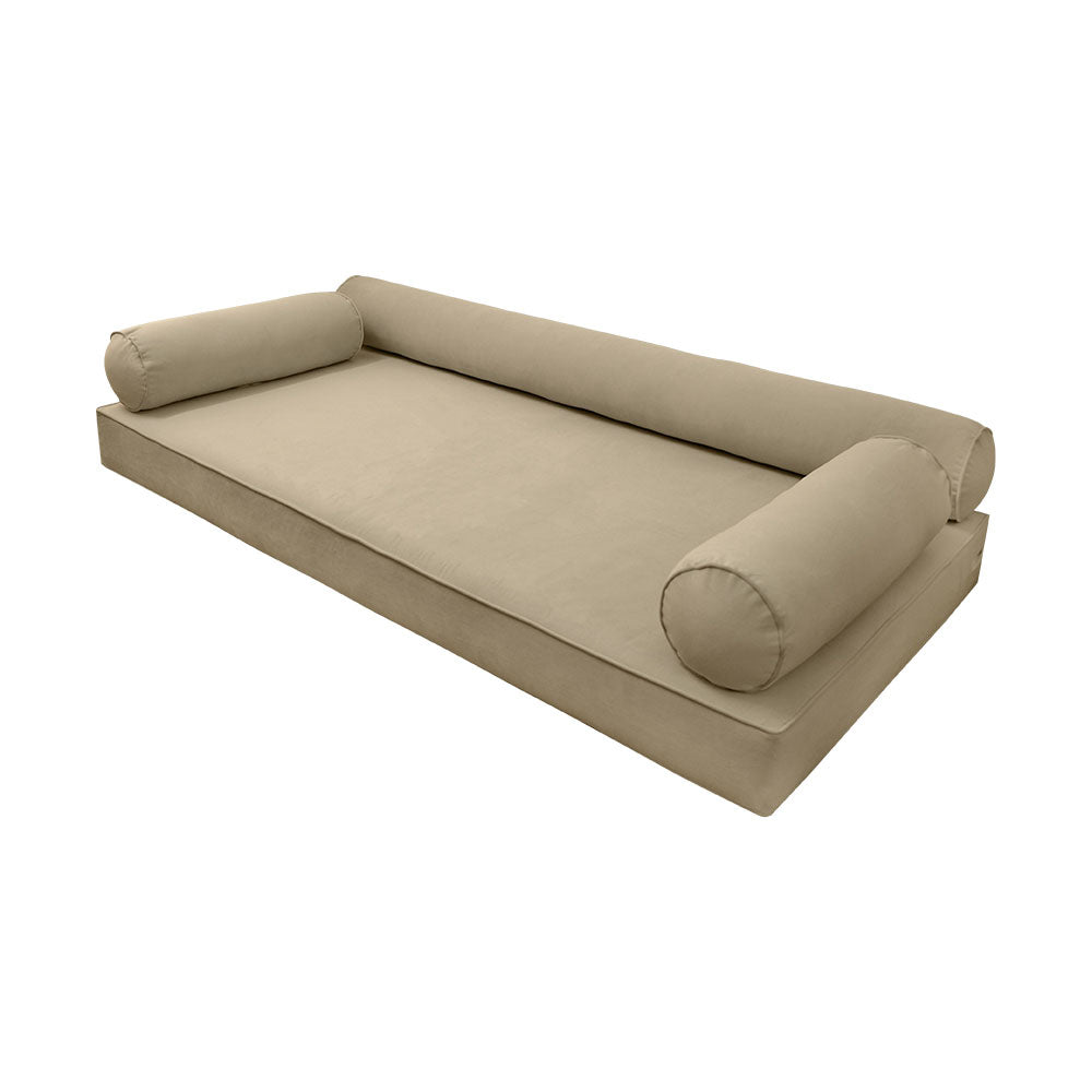 STYLE V6 - Velvet Indoor Daybed Mattress Bolster Pillow |COVERS ONLY|