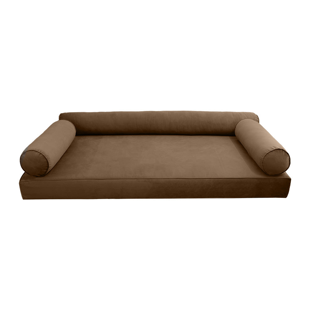 STYLE V6 - Velvet Indoor Daybed Mattress Bolster Pillow |COVERS ONLY|