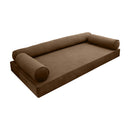 STYLE V6 - Velvet Indoor Daybed Mattress Bolster Cushion Pillow Complete Set