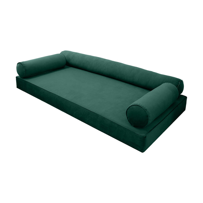STYLE V6 - Velvet Indoor Daybed Mattress Bolster Pillow |COVERS ONLY|