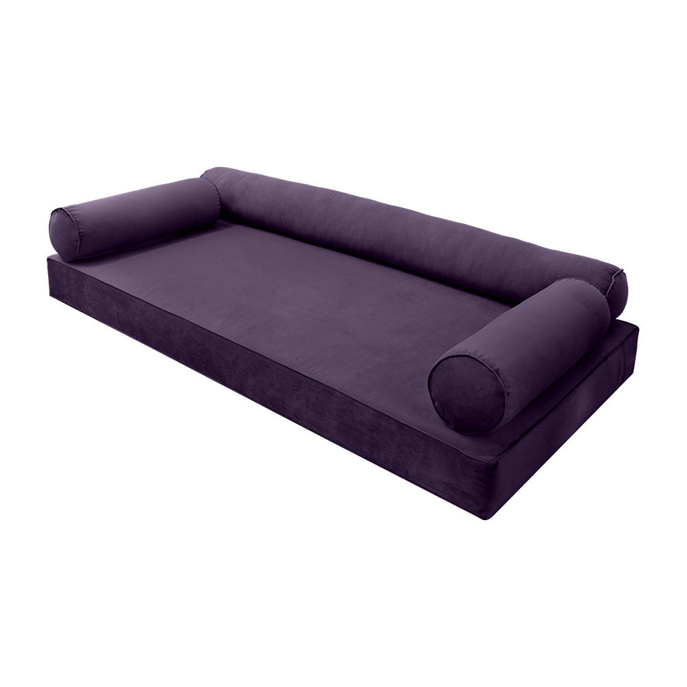 STYLE V6 - Velvet Indoor Daybed Mattress Bolster Pillow |COVERS ONLY|