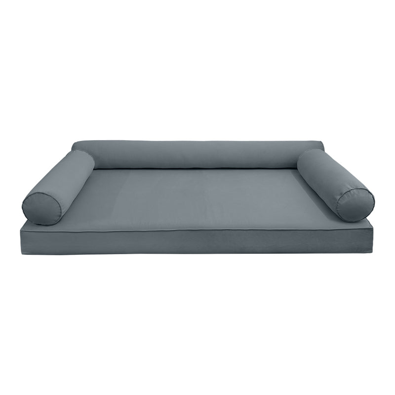 STYLE V6 - Velvet Indoor Daybed Mattress Bolster Cushion Pillow Complete Set