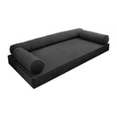 STYLE V6 - Velvet Indoor Daybed Mattress Bolster Cushion Pillow Complete Set