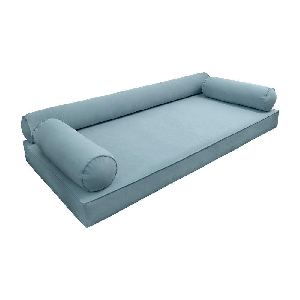 STYLE V6 - Velvet Indoor Daybed Mattress Bolster Cushion Pillow Complete Set