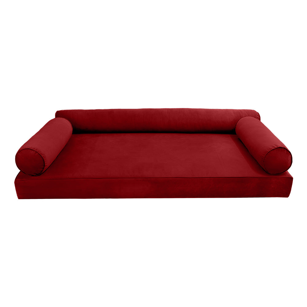 STYLE V6 - Velvet Indoor Daybed Mattress Bolster Pillow |COVERS ONLY|