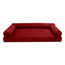 STYLE V6 - Velvet Indoor Daybed Mattress Bolster Cushion Pillow Complete Set