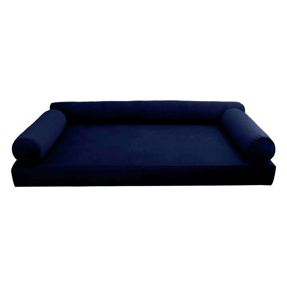 STYLE V6 - Velvet Indoor Daybed Mattress Bolster Pillow |COVERS ONLY|