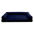STYLE V6 - Velvet Indoor Daybed Mattress Bolster Cushion Pillow Complete Set