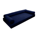 STYLE V6 - Velvet Indoor Daybed Mattress Bolster Cushion Pillow Complete Set