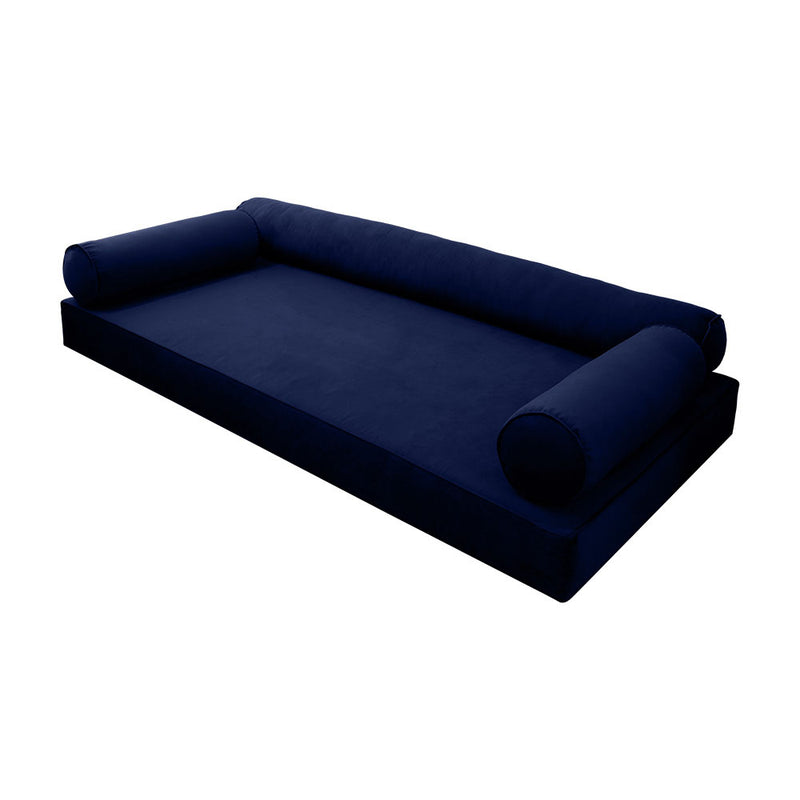 STYLE V6 - Velvet Indoor Daybed Mattress Bolster Pillow |COVERS ONLY|