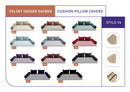 STYLE V4 - Velvet Indoor Daybed Bolster Backrest Cushion Pillow |COVERS ONLY|