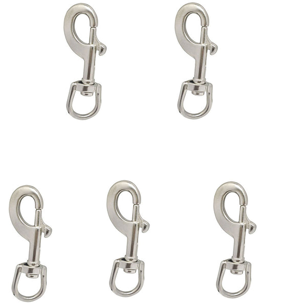 5 Pc 5/8" x 87mm Marine Stainless Steel Swivel Snap Hook Boat 350 Lbs