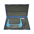 6-7 inch digital micrometer .0001" precision tool in blue case with accessories.