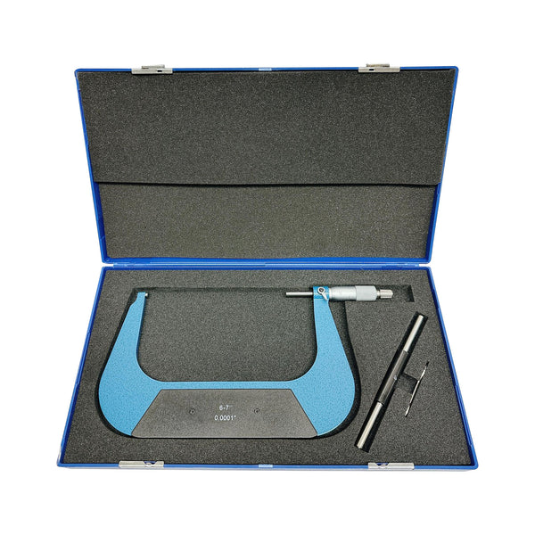 6-7'' Outside Micrometer 0.0001'' Graduation Solid Metal Frame Micrometer