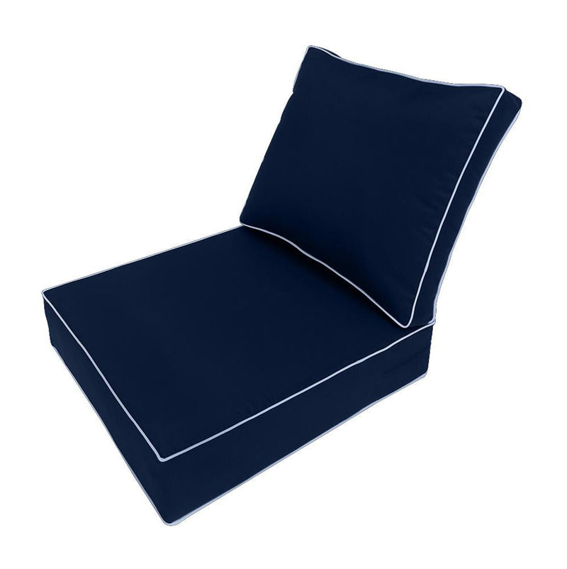 |COVER ONLY| Small Size 23"x24"x6" Outdoor Deep Seat Cushion with Bolster, Water Repellent, Patio Deep Seat Backrest Cushion Bolster Slipcovers Replacement