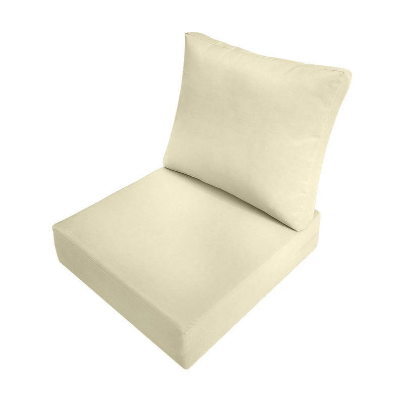 |COVER ONLY| Medium Size 24"x26"x6" Outdoor Deep Seat Cushion with Bolster, Water Repellent, Patio Deep Seat Backrest Cushion Bolster Slipcovers Replacement