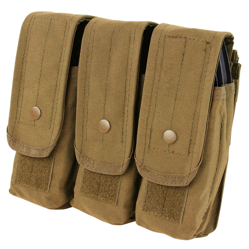 Condor MOLLE 7.62mm 5.56mm TRIPLE Mag Pouch Magazine Close Flap Pouch Pals-TAN
