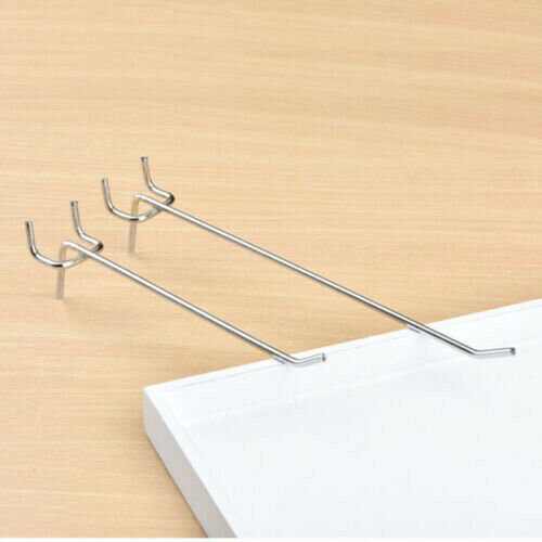 2",4",6",8" Long Peg Board Shelving Hooks 1/8" Thick Zinc Steel-PACK 20,PACK 100