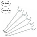 2",4",6",8" Long Peg Board Shelving Hooks 1/8" Thick Zinc Steel-PACK 20,PACK 100