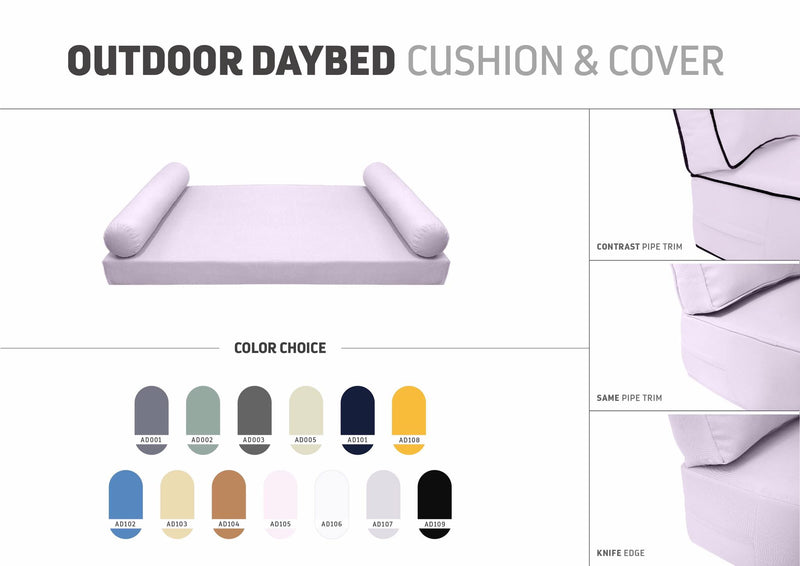 STYLE 5 - Outdoor Daybed Cover Mattress Cushion Pillow Insert