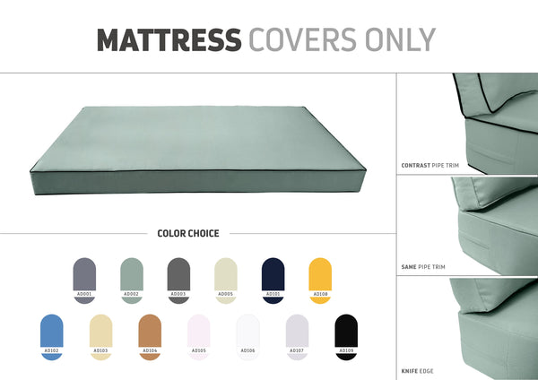 8" Thickness Outdoor Daybed Mattress Fitted Sheet Queen Size |COVER ONLY|