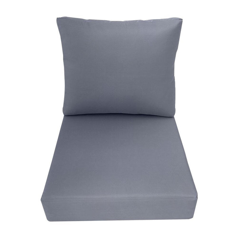 Medium Size 24"x26"x6" Outdoor Deep Seat Cushion, Water Repellent, Patio Deep Seat Backrest Cushion Insert & Cover Set
